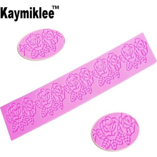 Kaymiklee LM024 Flower Lace Silicone Mold Fondant Mould Cake Decorating Tools Chocolate Gumpaste Mold, Sugarcraft, Chocolate