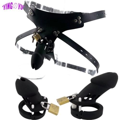 Strapon Penis Cage Sleeve Cock Rings Belt Wearable Dildo Panties Sex Toys for Men Male Chastity Device Stretcher Adult Products