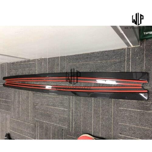 High quality Carbon fiber Car body kit Side skirts Aprons extensions For Audi R8 V10 Plus JSK Style Car styling 16-19
