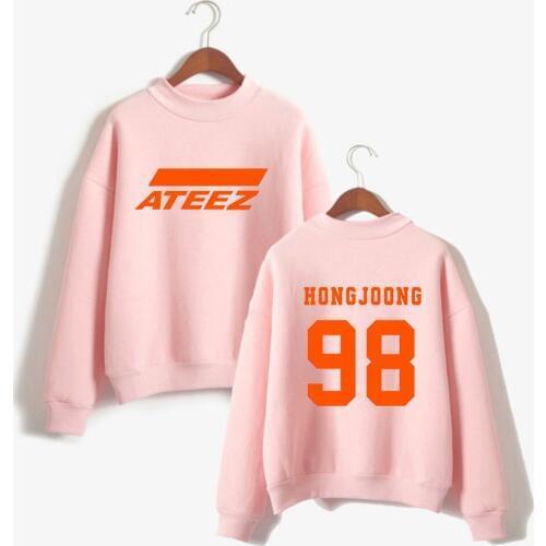 Ateez Turtleneck Sweatshirt Women Korean Team Highsreet Hoodies Girls High Quality Pullovers Casual High Collar Sweatshirt