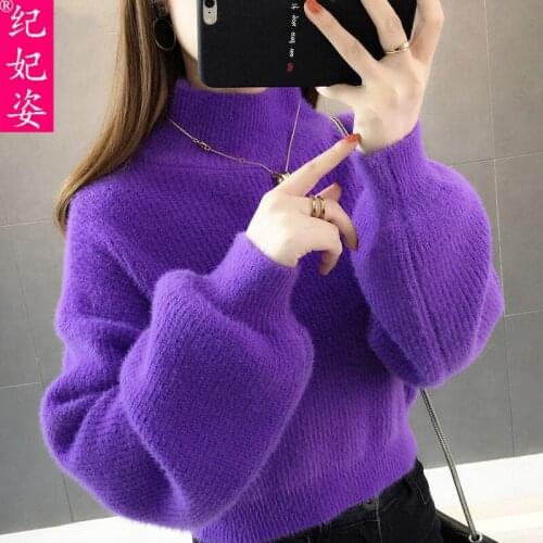 Woman Sweaters Pullover Lantern Sleeve Sweater Womens Autumn And Winter New Short Knitted Femme Chandails