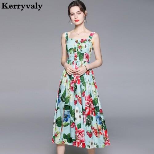 New Summer Beach Vintage Print Floral Starpless Sexy Prom Dress Women Backless Off The Shoulder Dresses Party Hohe K6119
