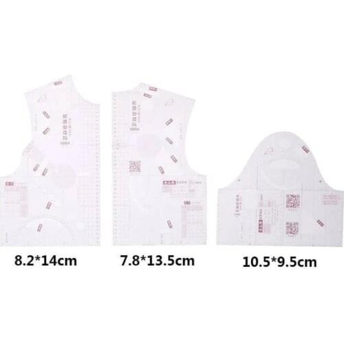 1:3 Fashion Design Ruler Cloth Design Student Teaching Apparel Drawing Templete Garment Prototype Rulers 3Pcs/Set