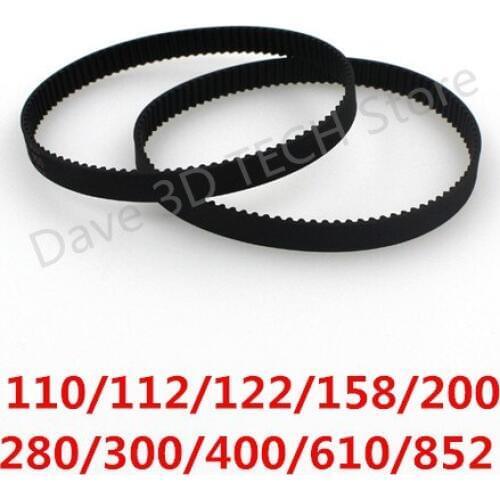 10PCS GT2 Timing Closed Belt Loop Rubber 110 112 122 158 200 280 300 400 610 852 mm Part 2GT 3D Printers Parts Synchronous 6mm