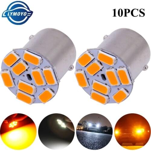 10PCS P21W LED 1156 BAU15S BA15S Bulb PY21W BAY15D 5630 9Smd Bulbs For Car Signal indicator bulb Turn Signal Light12V/24V White