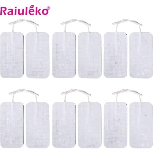 100pcs Self Adhesive Replacement Tens Electrode Pads Square 9x5cm 2mm Plug Muscle Stimulator Electric Digital Machine Massager