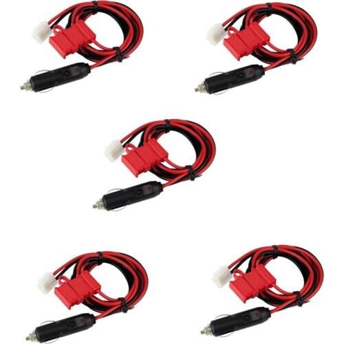5PCS DC 12V Car Cigarette Lighter Power Cable Cord for Kenwood TM-241/261/281 for YAESU for ICOM FT-8800R/8900R Car Mobile Radio