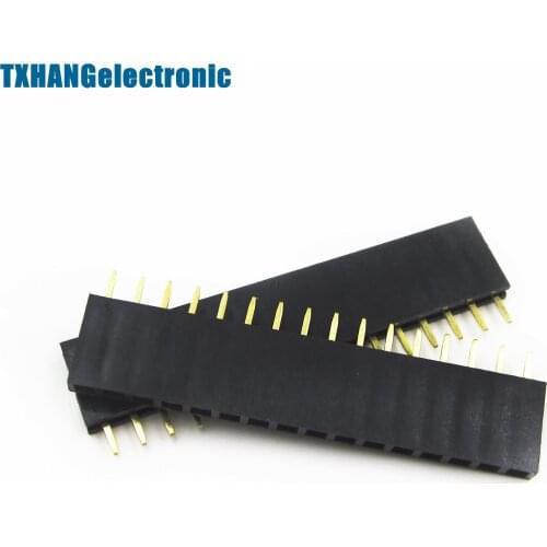 5PCS 16 Pin Single Row Female Straight Header Strip 2.54mm Pitch diy electronics