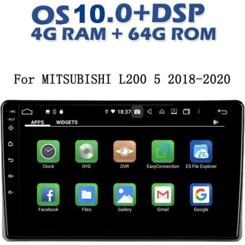9"one din android 10 car dvd gps player for MITSUBISHI L200 2018 2019 2020 car audio stereo built in wifi DSP carplay