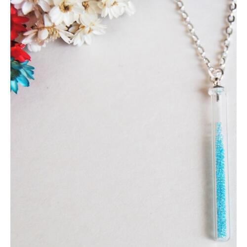 Freeship 20sets/lot 40*4mm tube glass globe & 5mm silver cap set glass bottle vial pendant sweater chain