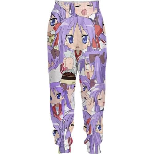 Kawaii Anime Girl DropOut Pants Men Casual Trouser Jogger Bodybuilding Sweatpants kagami Hip Hop Joggers Pants Funny Streewear