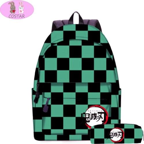 COSTAR Hot Anime Demon Slayer Kimetsu no Yaiba Tanjirou Nezuko Zenitsu Giyuu Shinobu Inosuke Cosplay Backpack Student School Bag