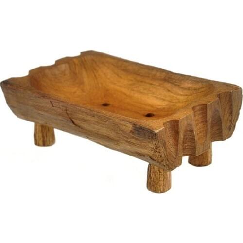 1PC Wooden Soap Storage Box Durable Soap Tray Creative Soap Stand Bathroom Soap Holder for Home Hotel (Brown)