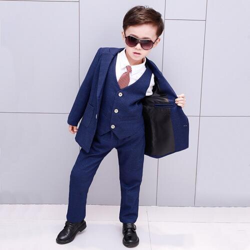 Children Suit Baby Boys Suits Outfit Kids Boy Blazer Boy Formal Suit For Weddings Boys Clothes Set Jackets+Vest+Pants 3pcs 2-12Y