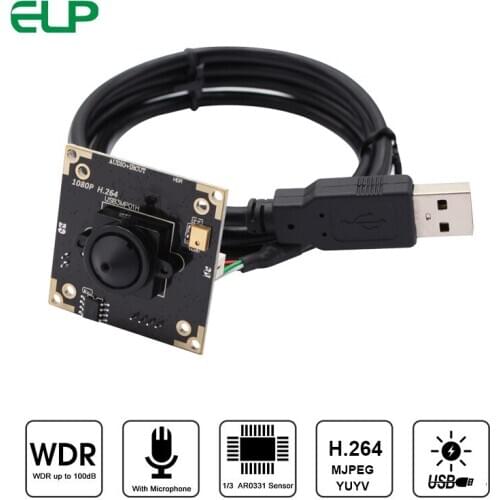 ELP Mini 3MP 3.7mm pin-hole lens UVC OTG WDR USB Camera with MICRON AR0331 CMOS Sensor for bank hall
