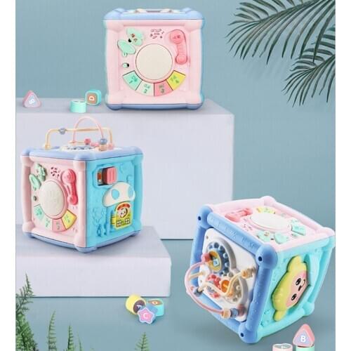 Baby Hand Drum Toy Seven-sided Intellectual Cube Pat Drum Puzzle Music Baby Early Education Toy