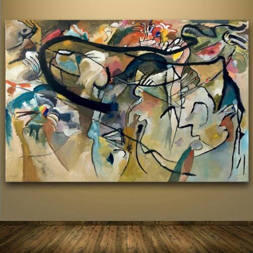 Wassily kandinsky composition trivium art history classic Canvas Painting Art Home Decoration Hand Painted Oil Painting