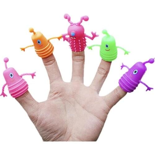 Little Monster Finger Puppet Toy TPR Funny Animal Monster Toy Party Toy Story Finger Toys For Kids Parents Storytelling Props