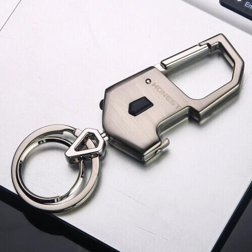 Multi-Functional Zinc Alloy Keychain Ring Tool Kit with Bottle Opener Flashlight for Men and Women