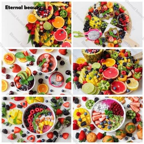 Fruit Platter Diamond Embroidery Diamond Mosaic Full Drill 5D Diy Diamond Painting Cross Stitch Kits Crystal Fruit Home Decor