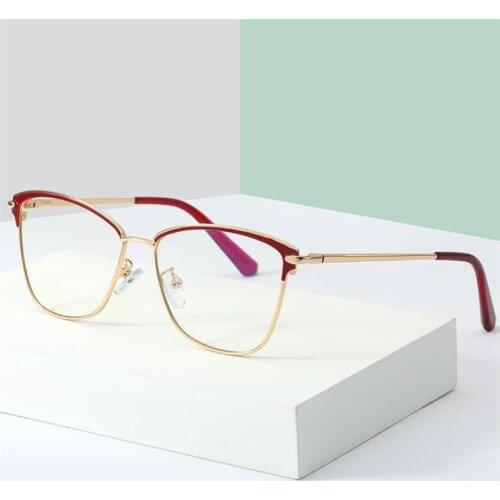New Clear Blue Light Glasses 2021 Stylish Craft Spring Eyeglasses Frames Red Green Purple Transparent Womens Computer Glasses