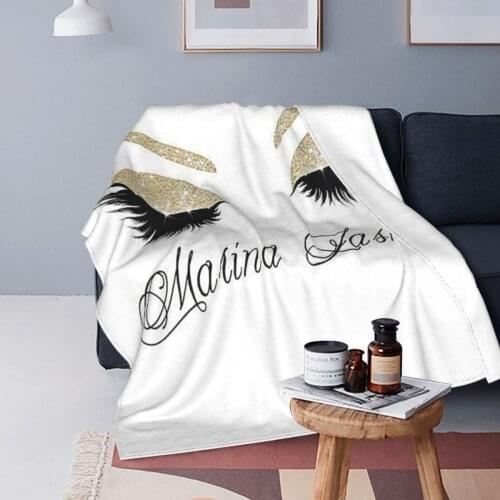 Eyelash Unicorn Blankets Coral Fleece Plush Winter Beautiful Eyes Lightweight Throw Blanket for Bedding Car Plush Thin Quilt