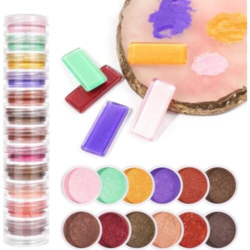 Pastel Colors 12 pcs Loose Pigments Nail Powder for Nails Art