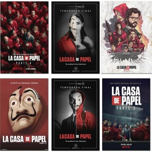La casa de papel Poster Prints Movie TV Show Season 4 3 2 1 Money Heist Wall Art Picture Decor The House of Paper Canvas Posters
