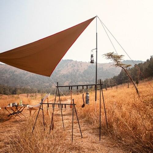 Camping Hanging Rack Hook Accessories Outdoor Camping Cookware Hanging Hook Nylon Triangular Pot Pan Lamp Holder Hook