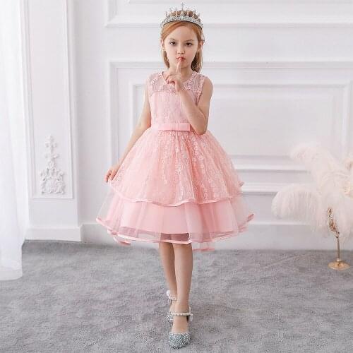Trailing Tutu Princess Children Birthday Party Prom Wedding Bridesmaid Evening Infant Summer Dress Vestidos Baby Girls Clothes