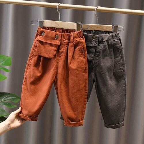 Boys Pants Kids Autumn Spring Clothes Solid Children Pants For Baby Boy Trousers Toddlers Pants Red Grey