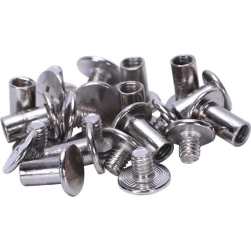 Scrapbook 5mm x 8mm Nickel-plated Binding Post Screw 10pcs