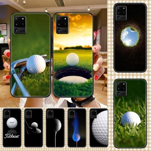Sport Golf Ball Phone case For Samsung Galaxy Note 4 8 9 10 20 S8 S9 S10 S10E S20 Plus UITRA Ultra black pretty coque fashion
