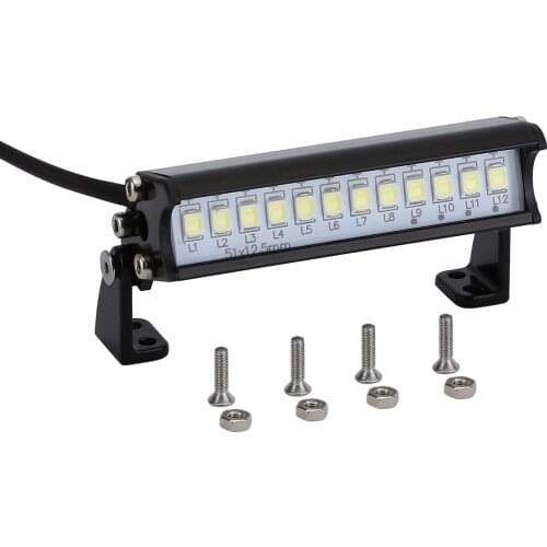 Universal 12LED Roof Light 54mm Bumper Headlight for 1/10 RC Crawler Traxxas TRX4 SCX10 90046 Upgrade Parts