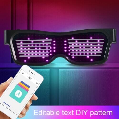 Magic Bluetooth LED Party USB Charging Glasses APP Control Luminous Glasses EMD DJ Electric Syllables Glow Sunglass Party