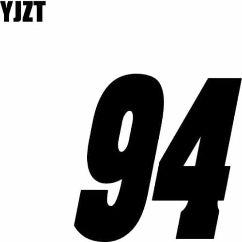 YJZT 14CM*14CM Fashion Number 94 Vinyl High-quality Car Sticker Decal Black/Silver Accessories C11-0846
