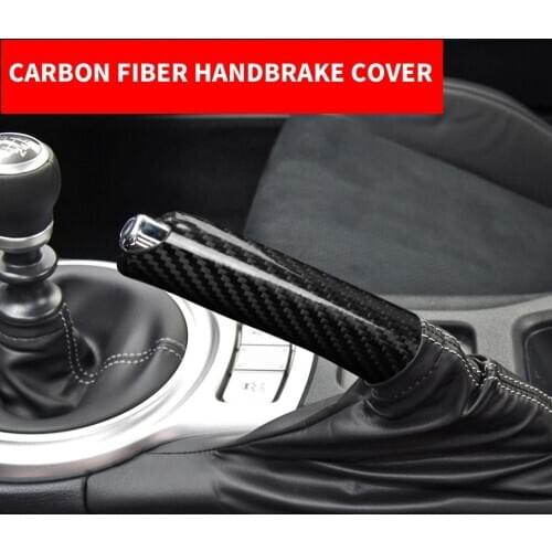 Car Interior Carbon Fiber Handbrake Cover Handle Protector Grip Hand Brake Case Accessories For Subaru BRZ Toyota 86 2013-2020
