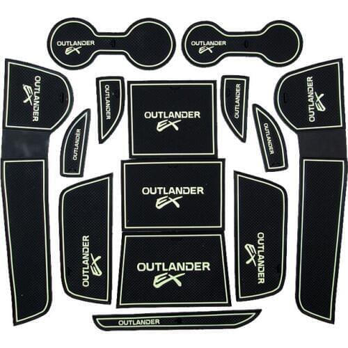 14pcs/set For Mitsubishi Outlander 2013 - 2016,Car Accessories 3D Rubber Mat Non-slip Mat Interior Door Groove Mat Smabee