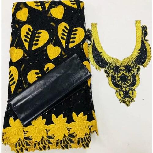 2021 High Quality African Bazin Lace Fabric Nigerian Guipure Embroidery Luxury French Mesh Lace Fabric 2.5+2.5Yards/Lot A1995