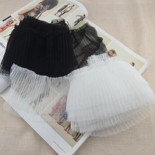 3yard/lot ruffles lace fabric trimming dress skirt doll decoration lace trim Diy mesh garment accessories lace