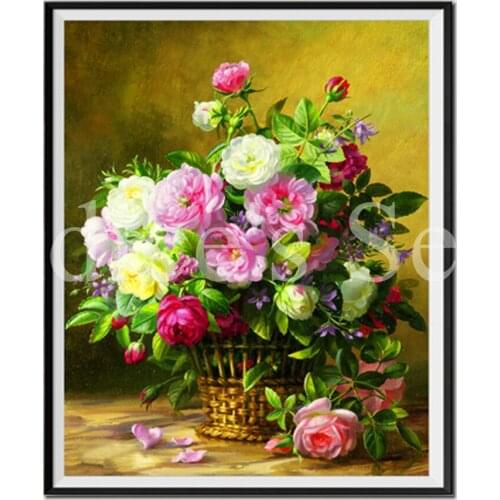 NEW Diamond Embroidery flower 3D Cross Stitch Kits For Needlework Full Diamond Mosaic Picture Home Decoration