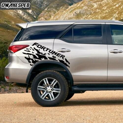 For Toyota Fortuner 2015-2019 Car Stickers Side Body Racing Sport Splash Graphic Vinyl Decals Auto Door Decor Stickers