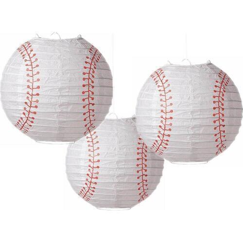 1pc 8" (20cm) Baseball Paper Lantern Baseball Party Decorations Sports Themed Party for Baby Shower Kids Birthday Backyard BBQs