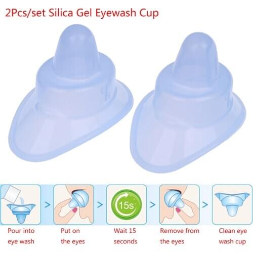 2pcs Eyewash Eye Wash Cup Silicone Resuable Medical Soft Eye Bath Cup Eye Wash Cup For Elderly Women Men Children