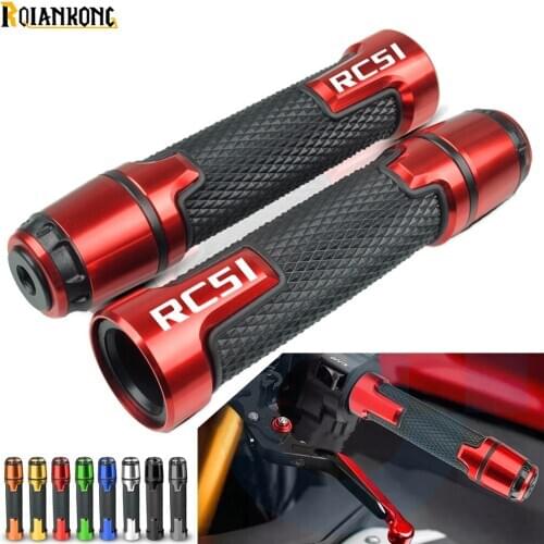 For Honda RC51 2000-2006 2001 2002 2003 2004 2005 RC51 LOGO Motorcycle 7/8"22 Aluminum Anti-Slip Handle Bar Handlebar Hand Grips