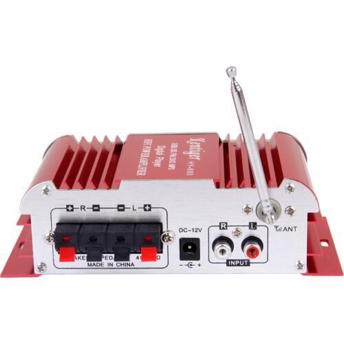 DC12V Microphone Hi-Fi Power Amplifier For USB SD/MP3 Format/FM LHY600 Red