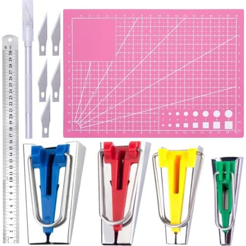 Imzay Fabric Bias Binding Sewing Tape Kit DIY Multifunction Patchwork Quilting Tools WIth Ruler Sewing Machine Accessories