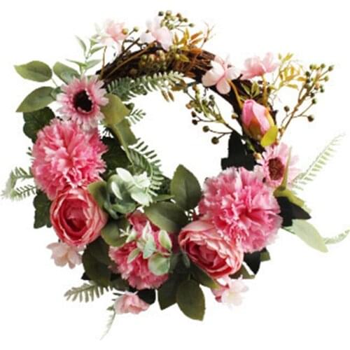 Simulation Pfingstrose Artificial Wreath Wald Kranz Door Hangs Forest Waldgirlande Home Decor Künstliche Blumenkranz Flower