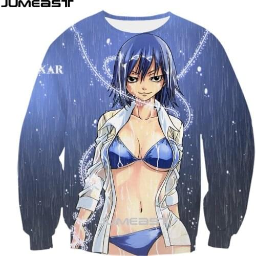 Jumeast Brand Men/Women 3D Printed Sweatshirt Anime Fairy Tail Long Sleeve Fashion T Shirt Sport Pullover Spring Tops Tees