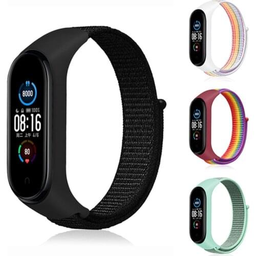 Nylon Colorful Straps for Xiaomi Mi Band 3 4 5 6 Wristbands Bracelet Replacement for Miband 5 6